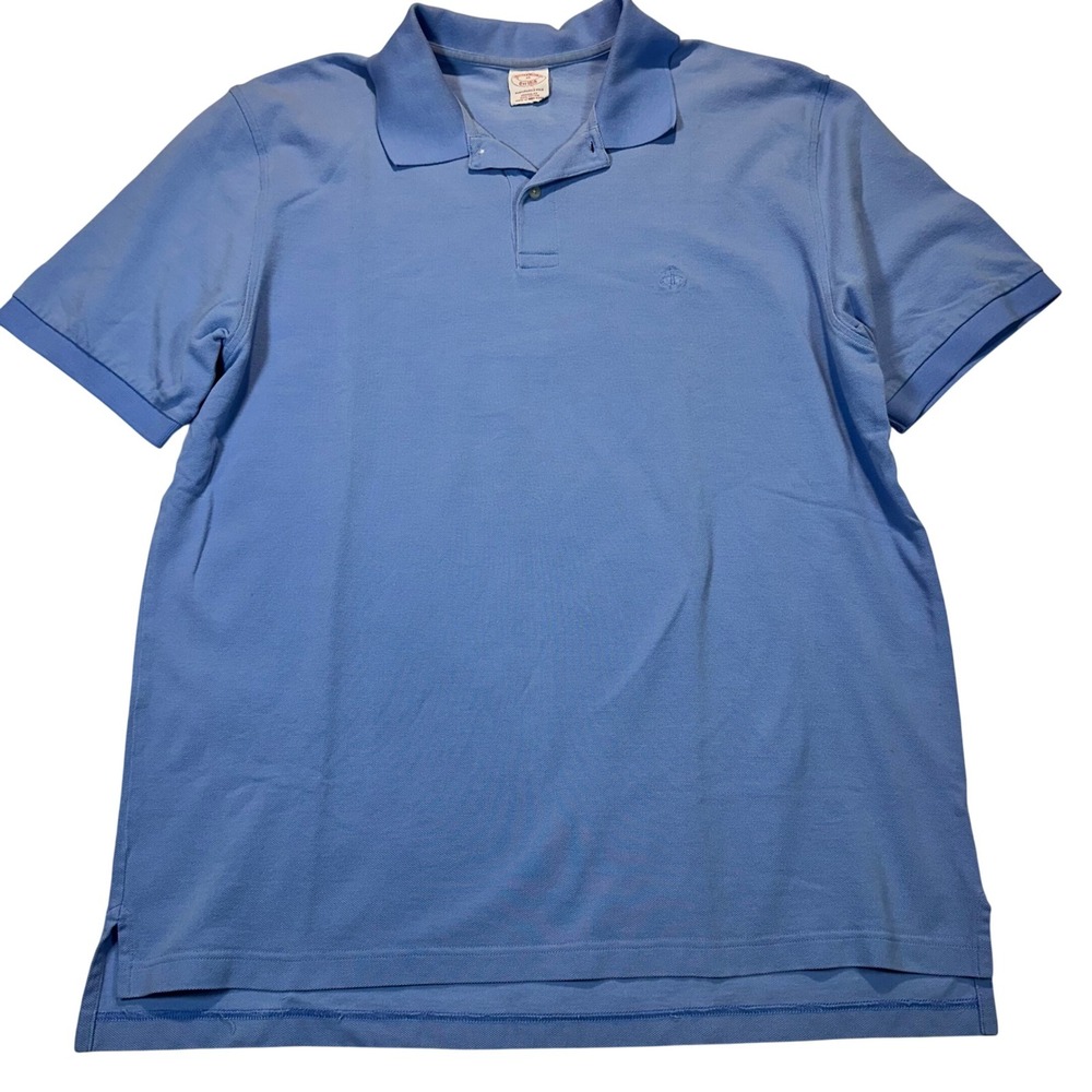 Brooks Brothers Mens XL Performance‎ Polo Shirt Light Blue Original Fit Cotton